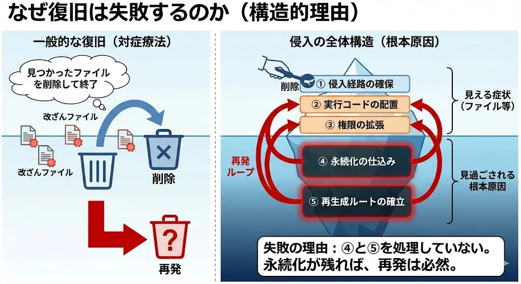 なぜ復旧は失敗するのか（構造的理由）