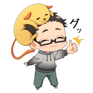 安心した表情のキャラクター