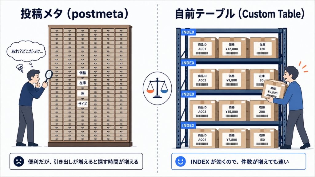 postmeta vs 自前テーブル