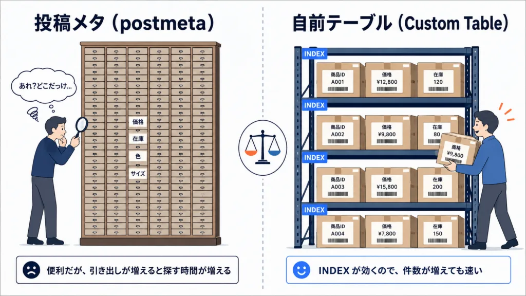 postmeta vs 自前テーブル