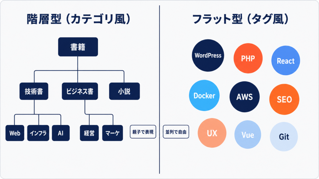 タクソノミー 階層型 vs フラット型