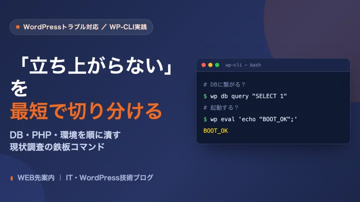 WP-CLIで立ち上がらないWordPressを切り分ける