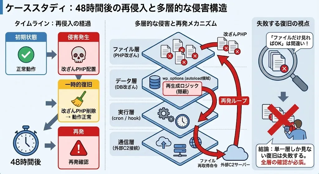 ケーススタディ:48時間後の再侵入