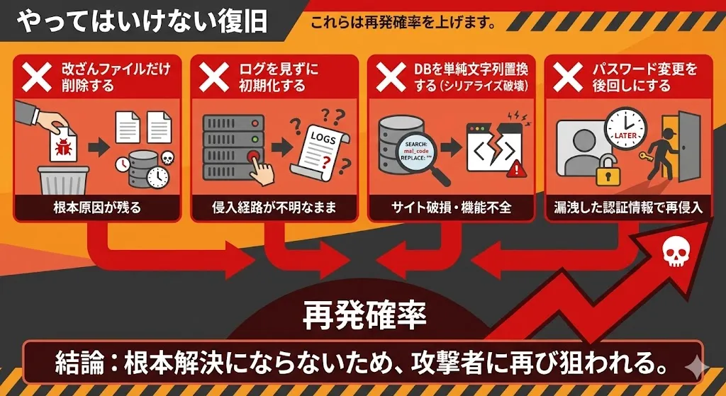 やってはいけない復旧